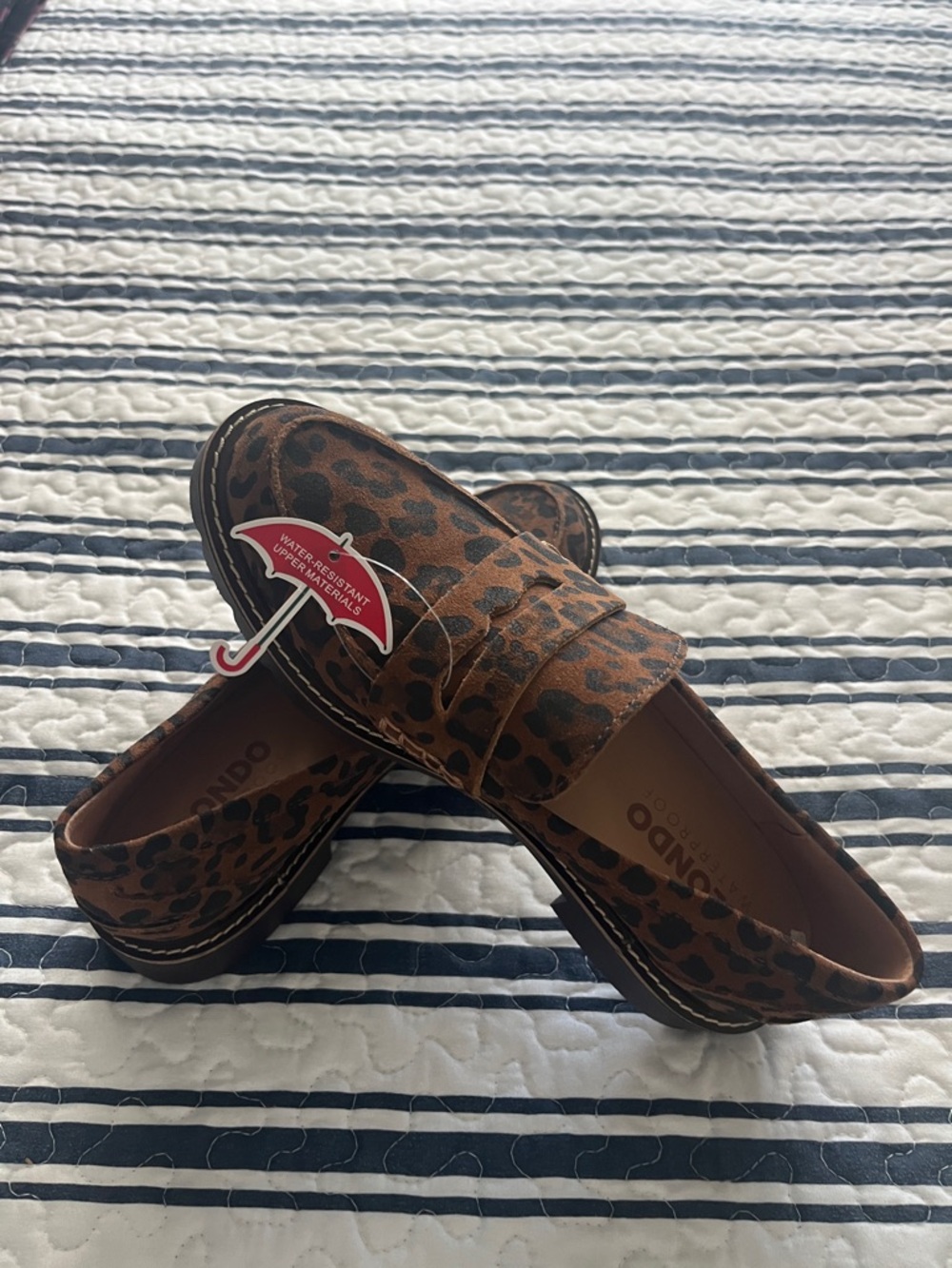 Leopard Print Slip-On Loafers for women- Brown